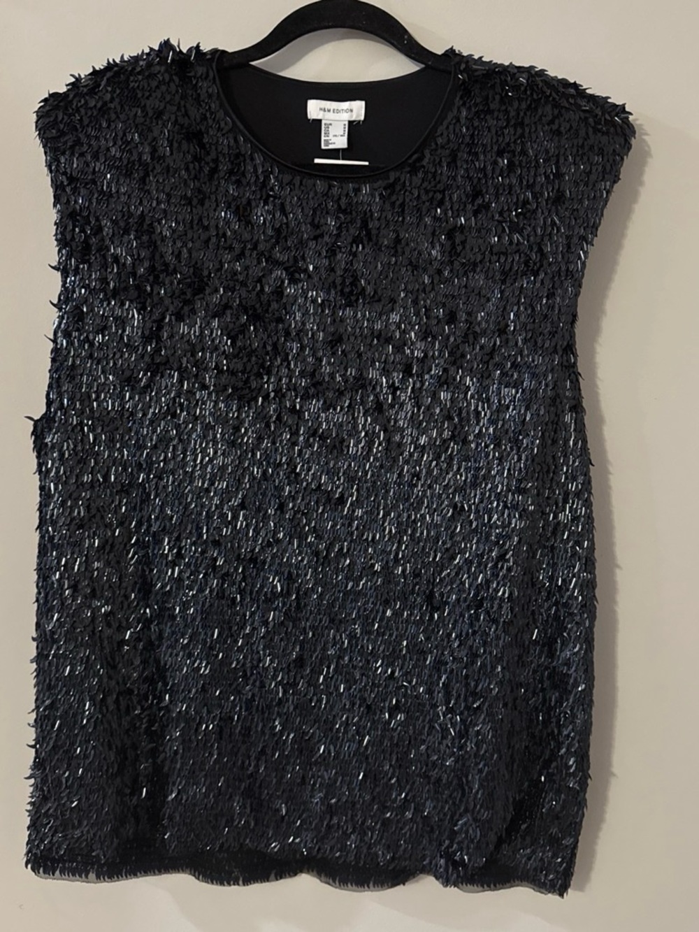 H&M Black Sequin Embellished Tank Top